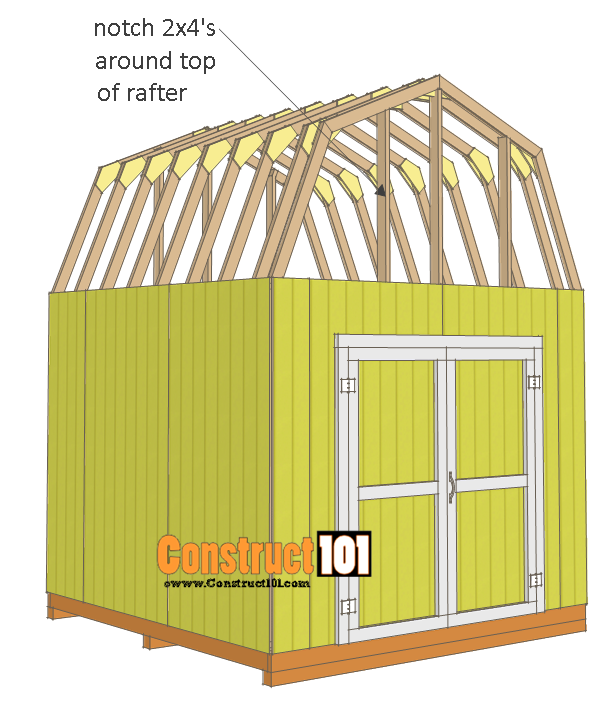10x10 Shed Plans - Gambrel Shed - Construct101