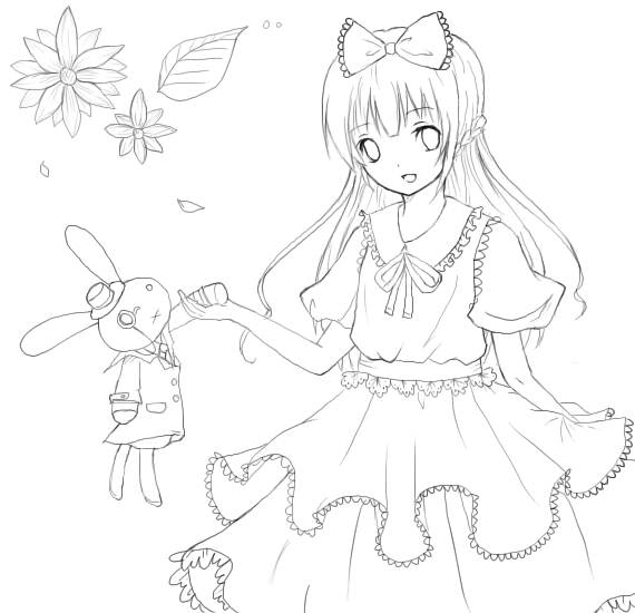 なしょなりさんのイラストレーション 線画 塗り絵イラストコンテスト09