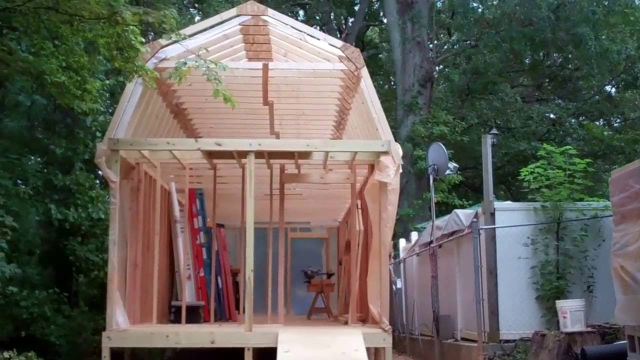  'Mega Shed' Part 7: Building and Setting the Roof Trusses - YouTube