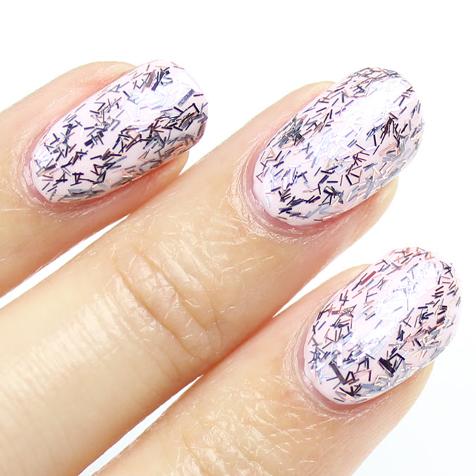 shaker nail polish (Layered Essie Review Over Essie & Factor Fringe Swatches