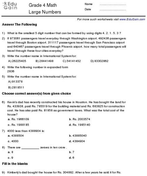  download cbse class 4 maths worksheets 2020 21 session in pdf cbse