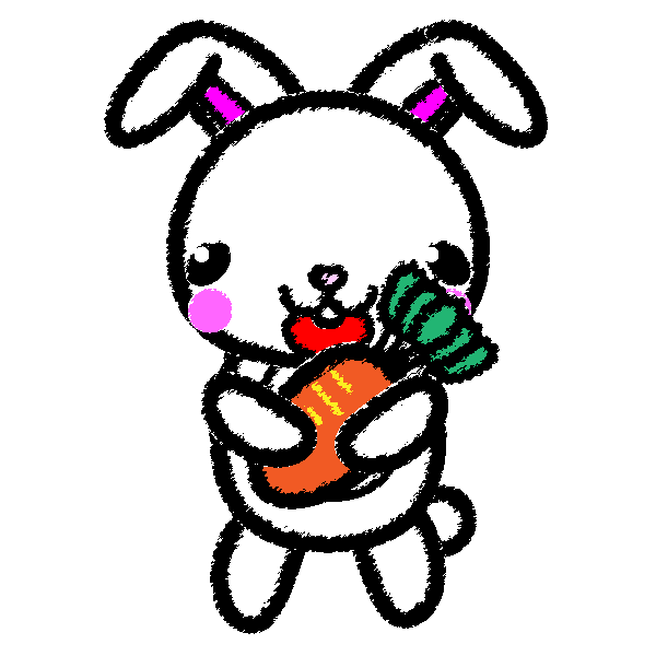 かわいいうさぎとにんじんの無料イラスト 商用フリー オイデ43