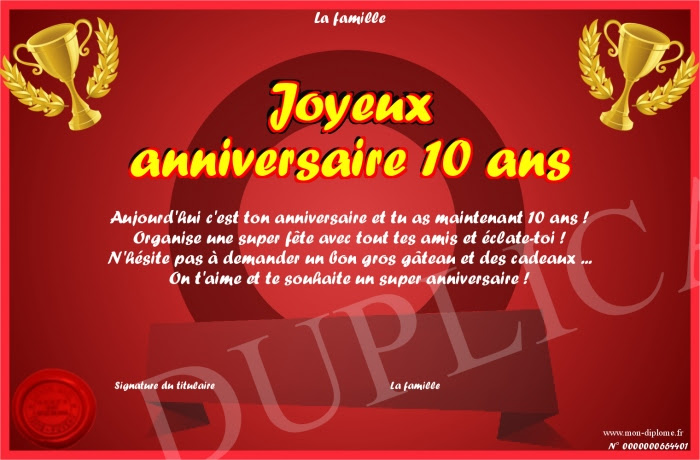 Joyeux Anniversaire 10 Ans