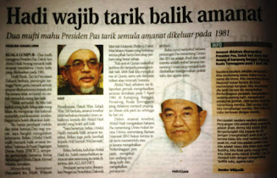 Tulisan Terbaru Tun M: HADI PERLU BERTAUBAT