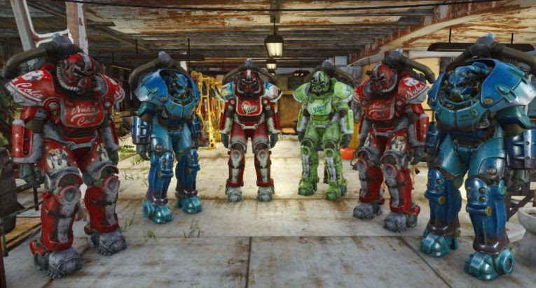 Power Armor Nuka Cola And Quantum As Paints Also Unlocks Vim Paints Ps4 Ps4 Fallout4mod