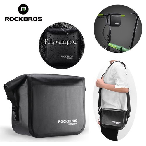 Rockbros Folding Bike Handlebar Bag Waterproof Front Cycling Bag Large Capacity Bags Panniers