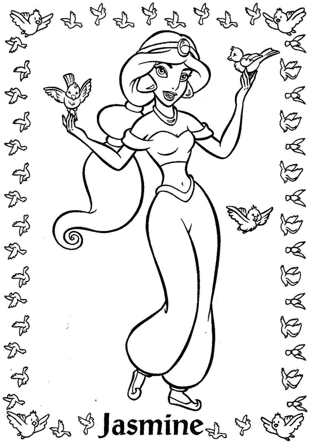 Free Disney Princess Coloring Pages Jasmine, Download Free ...