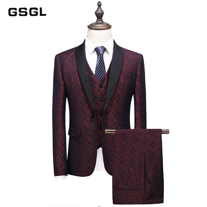 Luxury Wedding Banquet Personality Floral Coat Jacket Men's Large Size
S-5XL Suit 3 Sets (Suit + Pants + Vest)