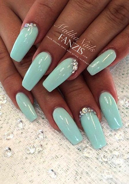 turquoise rhineston nailart nail art pinterest