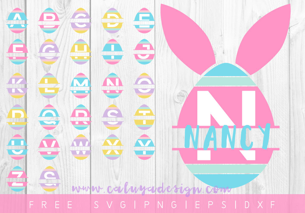 Download FREE Easter Egg Monogram SVG, PNG, DXF & EPS by Caluya Design