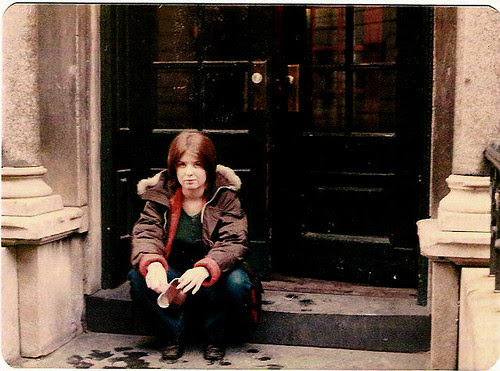 Ann on the steps of her tenement building in 1973