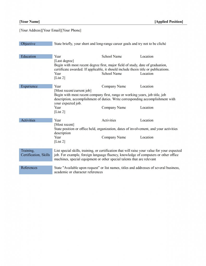 Basic Resume Template