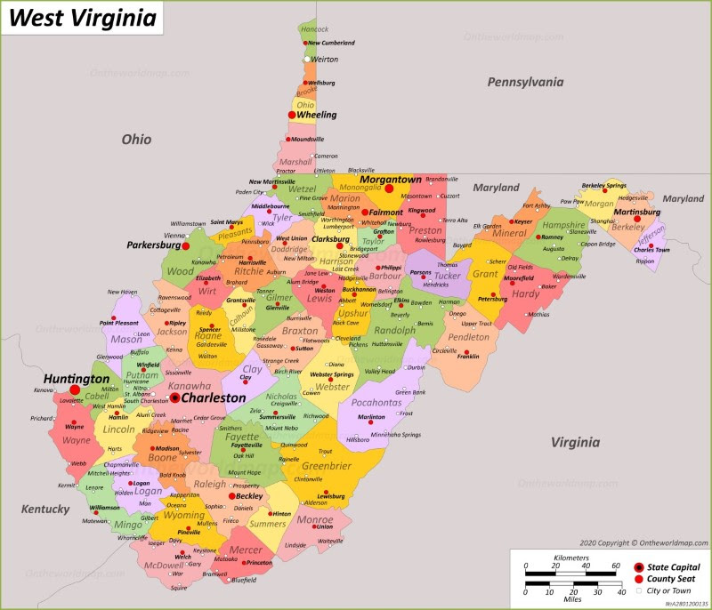 county maps of west virginia West Virginia State Maps Usa Maps Of West Virginia Wv county maps of west virginia