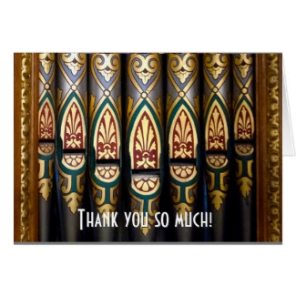 Pretty organ pipes thank you card