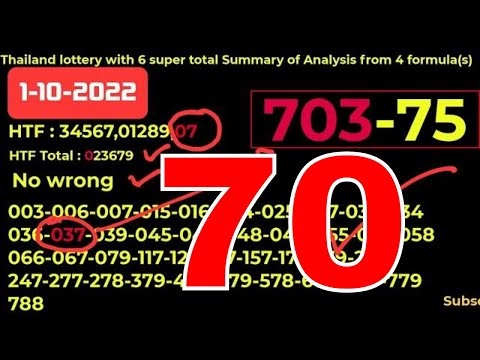 1-10-2022 Thailand lottery with 6 super total Summary of Analysis from 4 formula(s)
