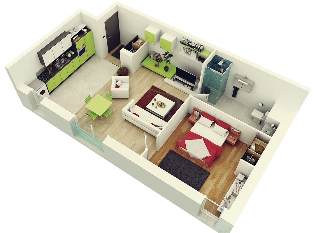 One Bedroom Apartment Design - Sabah.bevrani.com