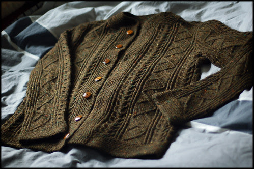 Saddle Shoulder Aran Cardigan 5