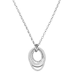 Dkny silver diamond ring necklace
