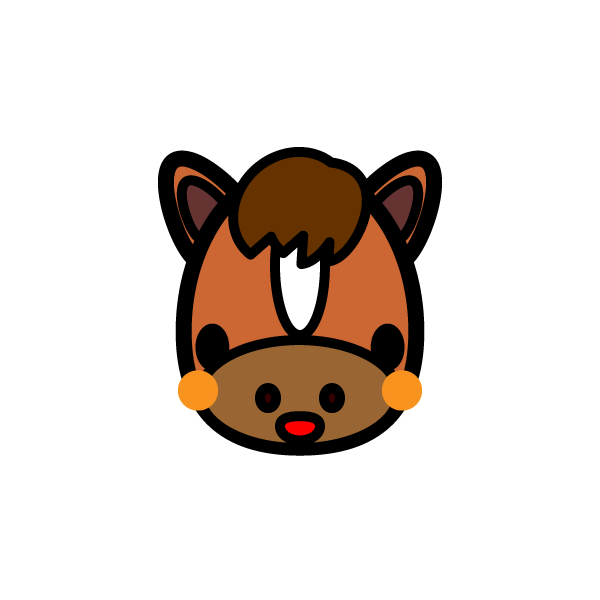 かわいい馬の無料イラスト 商用フリー オイデ43