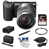 Sony NEX-5RK/B 16.1 MP Compact Interchangeable Lens Digital Camera with 18-55mm Lens and 3-Inch LCD in Black + Sony 32GB SDHC + Sony Camera Case + Replacement Battery Pack + 49mm Filter + Accessory Kit