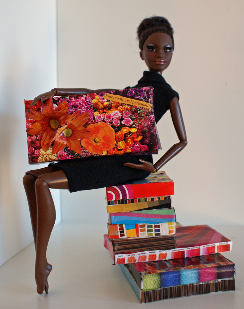Alvin Ailey Barbie doll with mini collages on canvas