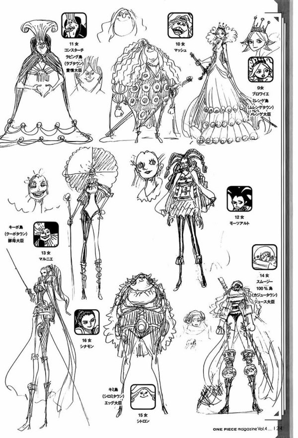 朗報 ビッグマム海賊団の娘達のデザイン案が公開 ブリュレもいるよ 海賊王に俺はなる ルフィの冒険 One Piece