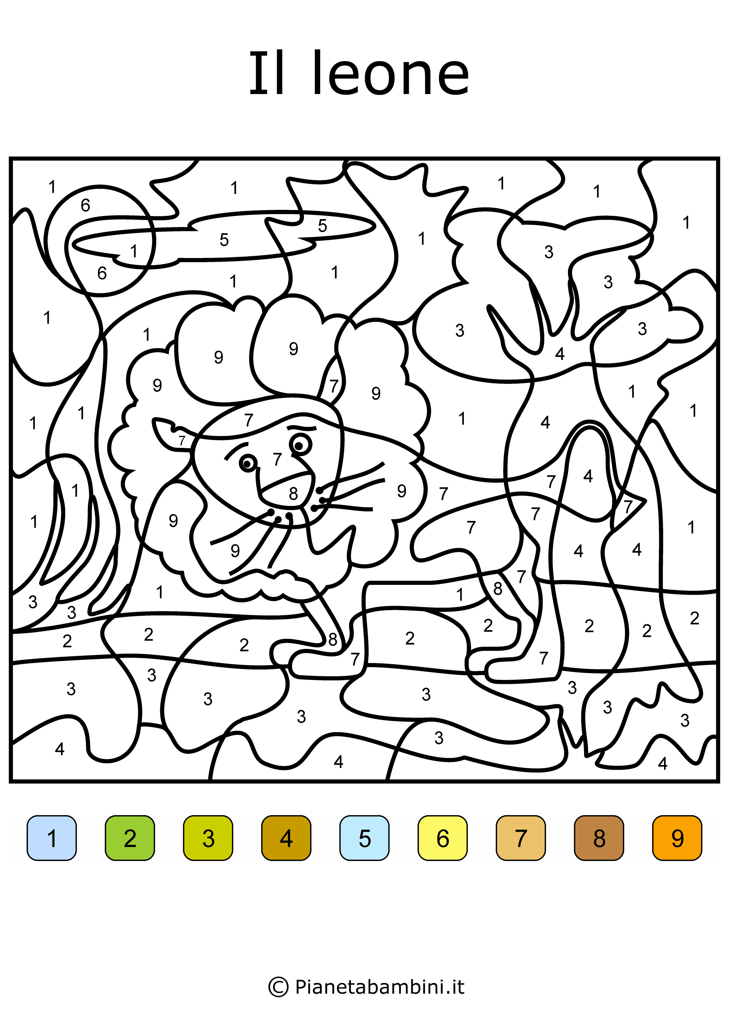 “Conta e colora” sugli animali di livello difficile