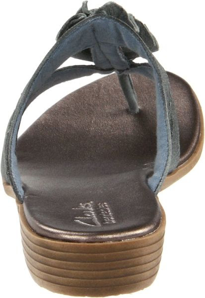 Clarks Womens Dusk Azore Sandal in Blue (blue leather)