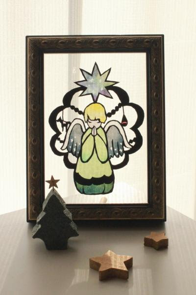 ワークショップ 佐川綾野 クリスマスの天使の切り絵 教室 Ranbu