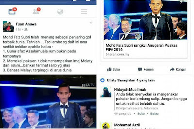 Itu Microfonlah, Bukannya Salib! - Faiz Tidak Memakai Salib Di PUSKAS 2016 Award.