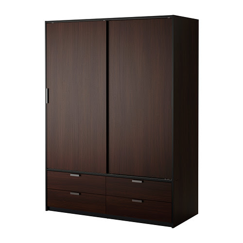 TRYSIL Wardrobe w sliding doors/4 drawers - IKEA