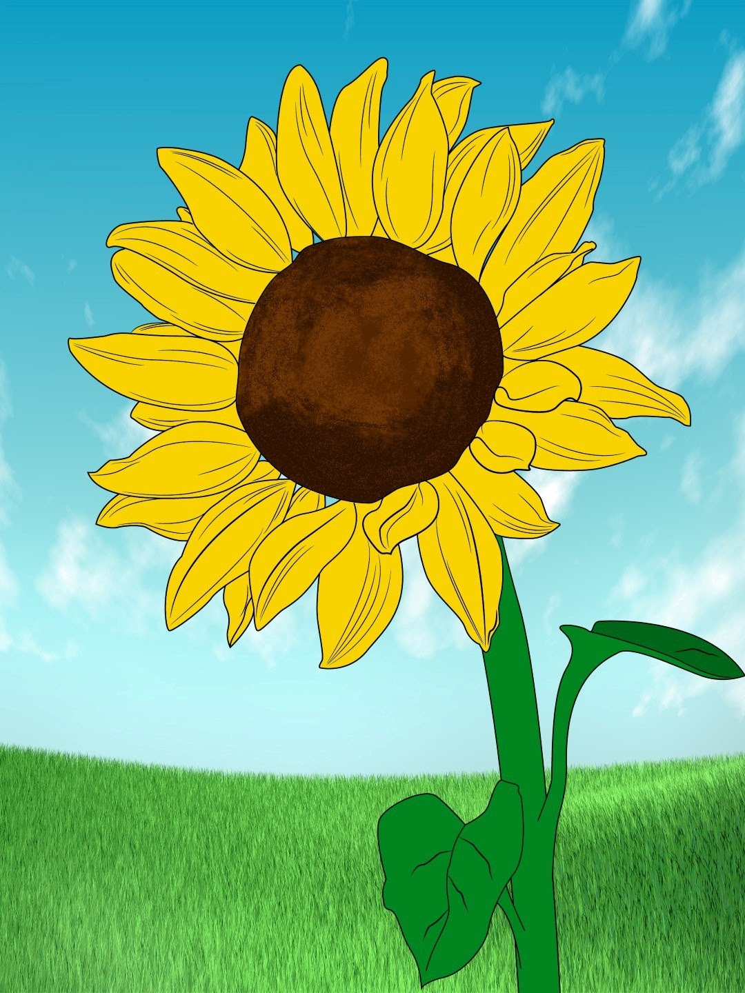 Sunflower Drawing Color at GetDrawings | Free download