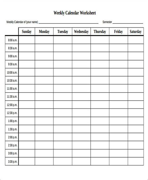  weekly calendar printable