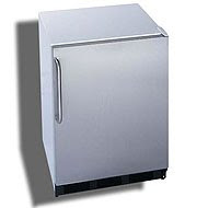 Summit 5.3 cu. Ft. 24 Inch Under Counter Refrigerator/Freezer - Stainless Steel Door & Towel Bar Ha