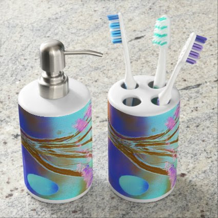 tree rock spacepainting inverted colours toothbrush holders
