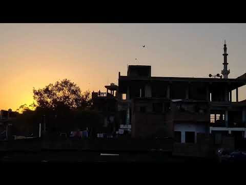 ❤️ Sun's left and Right combination, sets on left and rises on right from Minaret!!