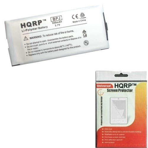HQRP Battery for SDAMX7-RBK-G10 Sandisk Sansa MP3 Player Replacement plus HQRP Universal Screen Protector