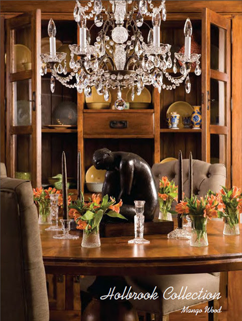 Holbrook Reclaimed Wood Round Dining Table - transitional - dining 