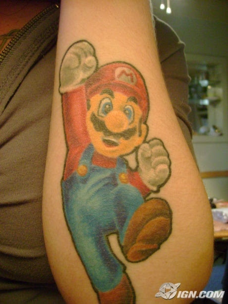 I got this tattoo because I love Nintendo..Mario is my hero!