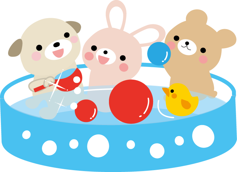 夏 プール水遊びのイラスト 無料イラスト フリー素材