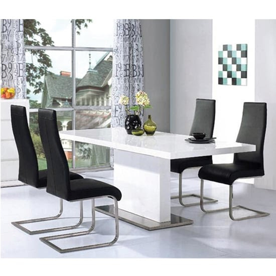 wooden dining room table and bench High Gloss Dining Table | 550 x 550