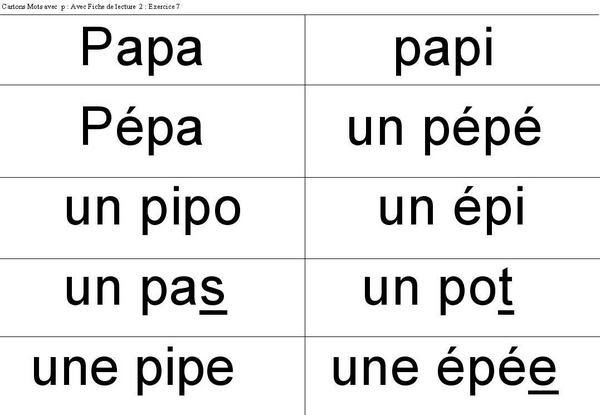 K Cartons De Syllabes Et De Mots Pour Fiches De Lecture 2 A 12