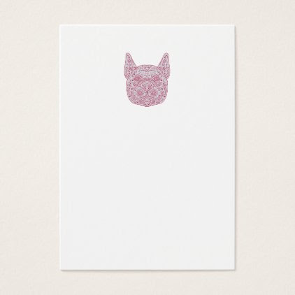French Bulldog Head Front Mandala Business Card