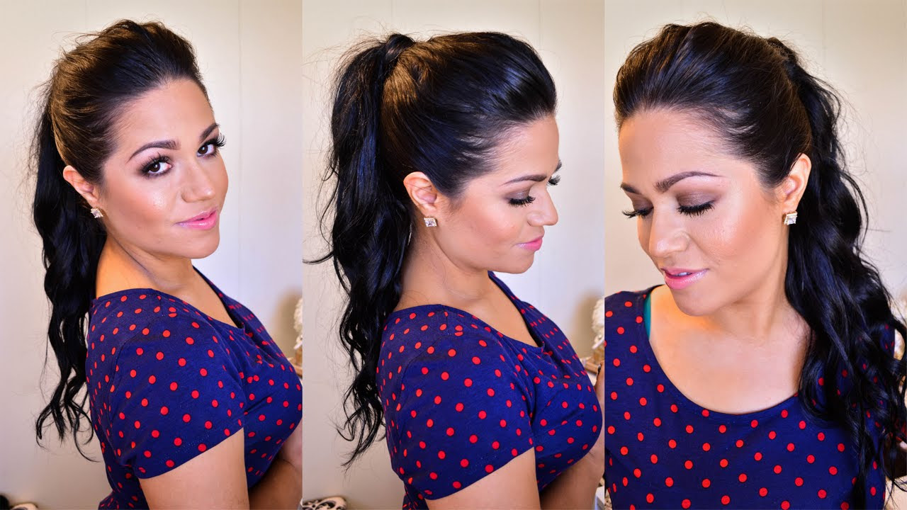 High Ponytail Hair Tutorial using clip-in hair extensions 
