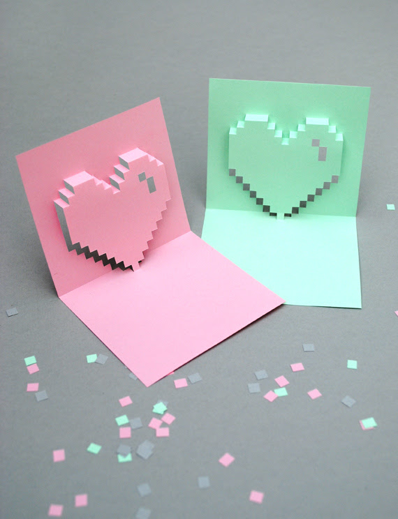 Popup Pixel Valentines Card 13 New Improved Mini Eco