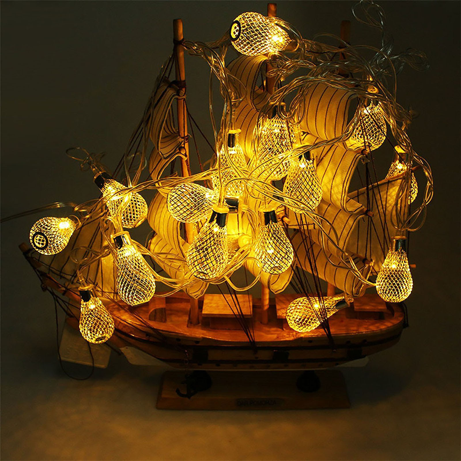 16 Leds 3 meter Ball Metal design shape LED String Lights ...