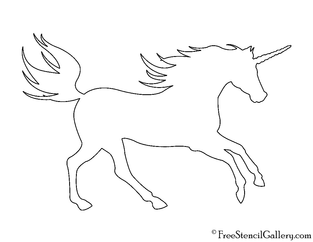 Download Unicorn Silhouette 01 Stencil | Free Stencil Gallery