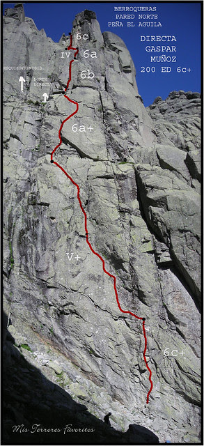 RESEÑA VÍA GASPAR MUÑOZ 200 m ED 6c+ - PEÑA EL AGUILA- GALAYAR