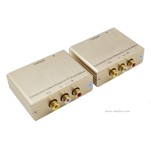 Composite 3 Rca Video Stereo Audio Balun Extender Over Utp Cat5 1000m For Dvr Vcr Ccd Camera Mpeg Player Dlp Projector Laptop