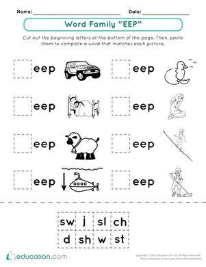  rhyming worksheets for kindergarten cut and paste